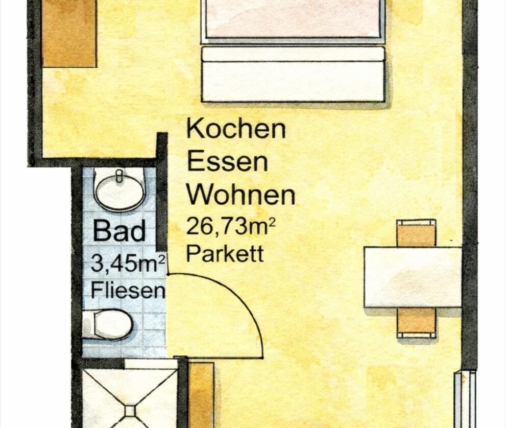 Grundrissplan Apartment Kleine Feine